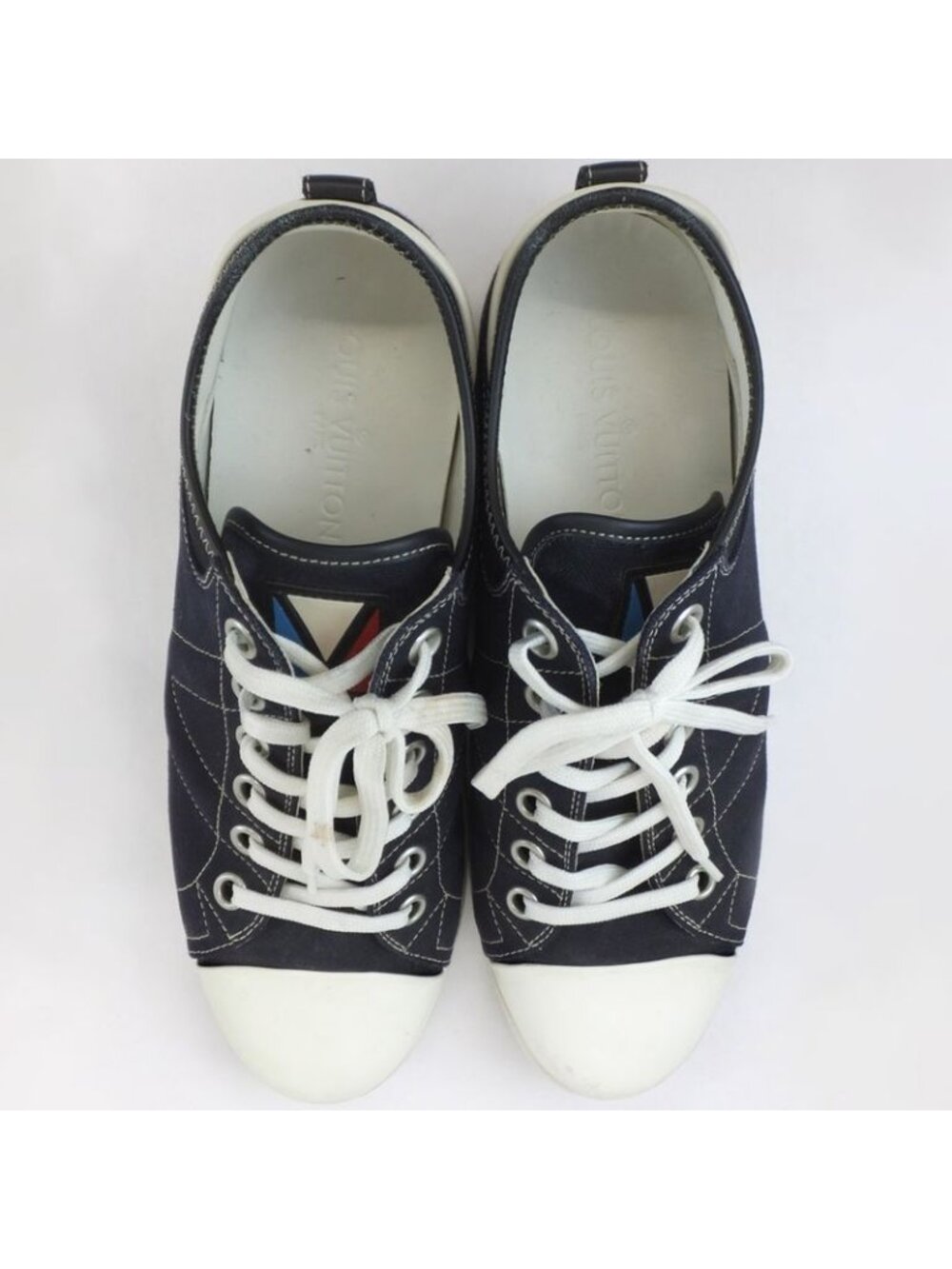 Louis Vuitton Low Cut Sneakers Navy Size 7 White - Picture 9 of 10